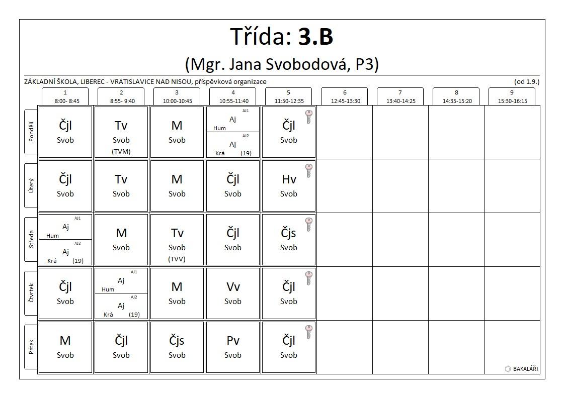 3.B rozvrh