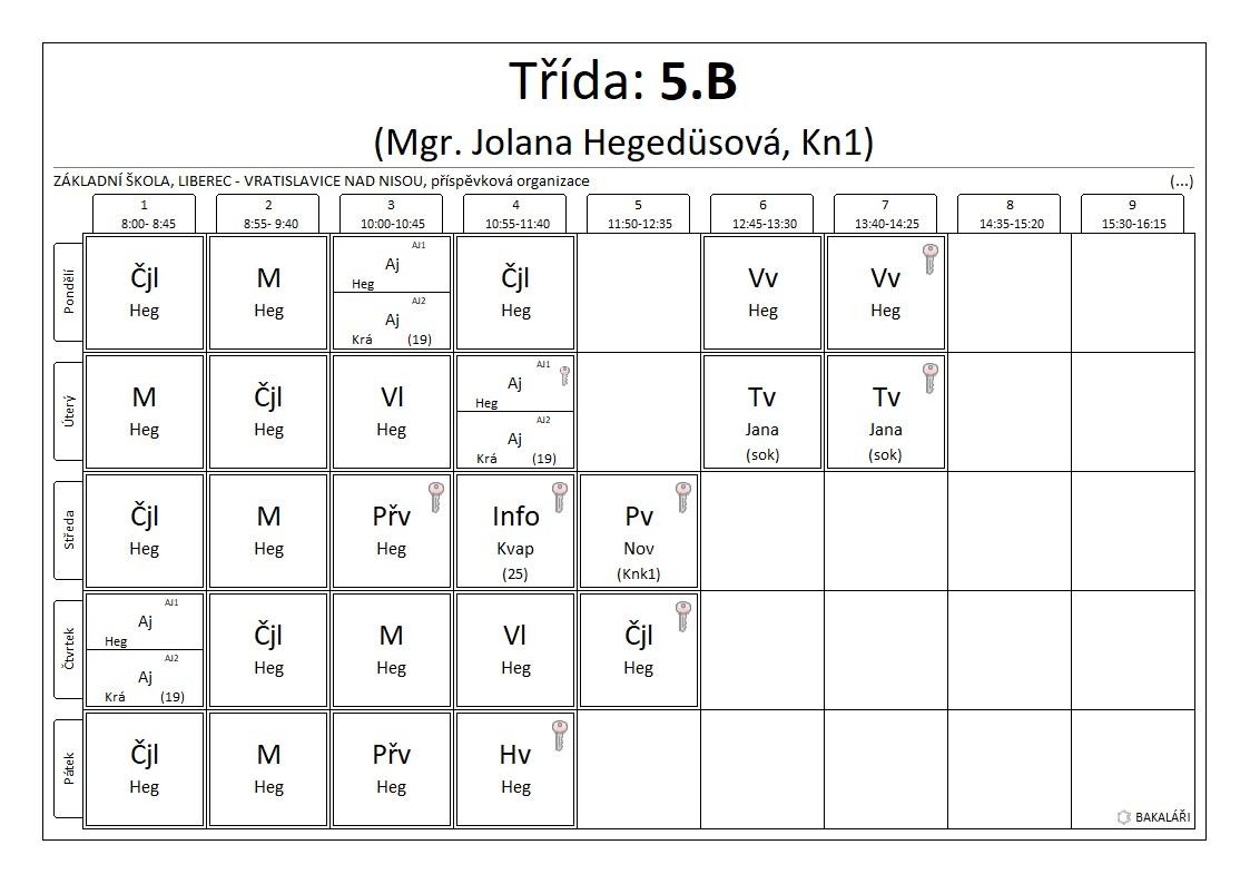 5.B rozvrh