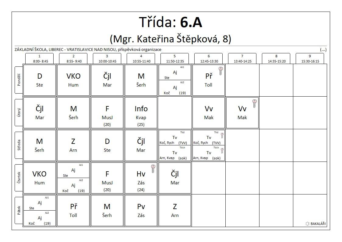 6.A rozvrh