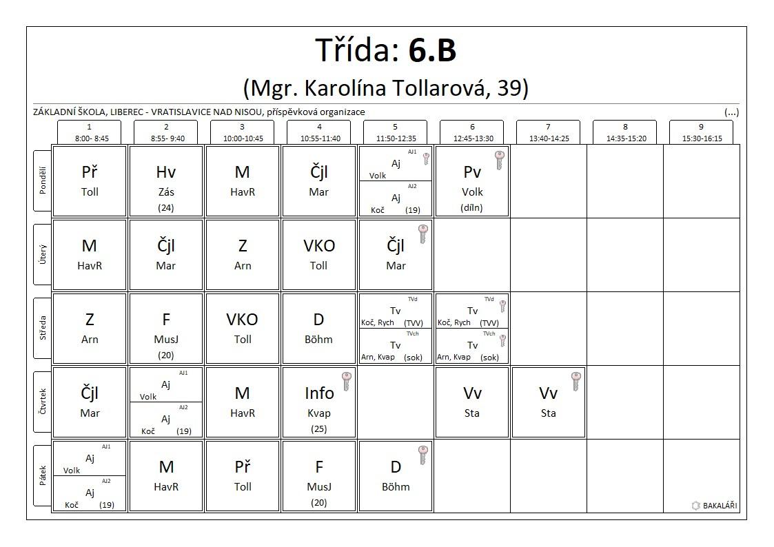 6.B rozvrh