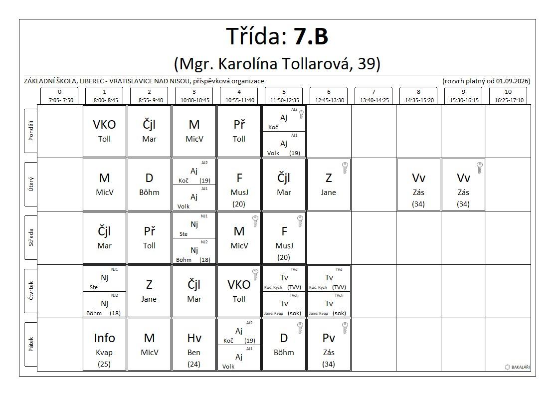 7.B rozvrh